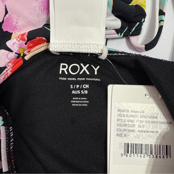 ROXY One Piece Swimsuit Size S Floral Cutout Halter NWT - Picture 6 of 8